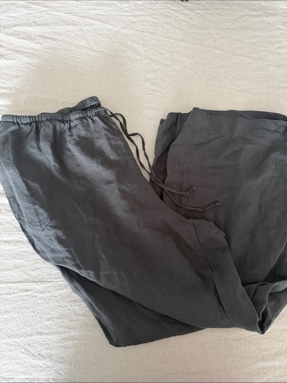 HM GREY xl Lightweight Drawstring linen blend Pants